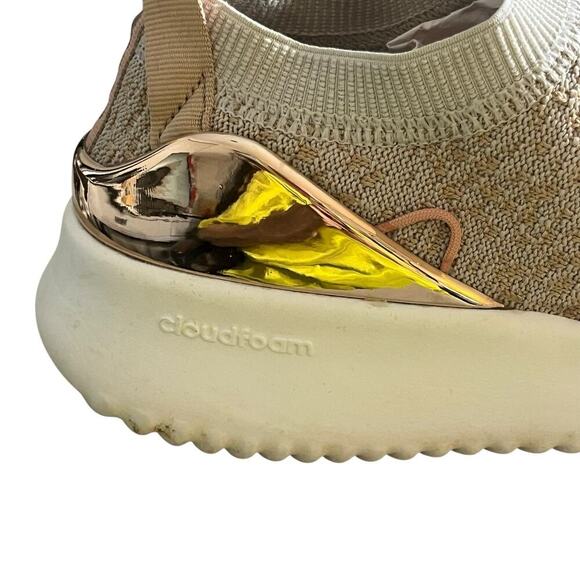 ADIDAS Sock Sneaker Women's Size 8.5 Cloudfoam Running Shoe EE9100 Beige Pink - Picture 5 of 13